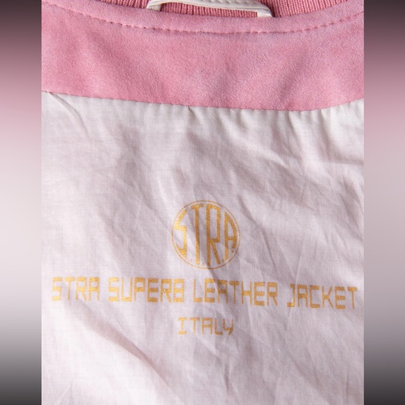 S.T.R.A. Suede and Leather Lightweight Bomber Jacket in Rose Pink - Med - Picture 6 of 12